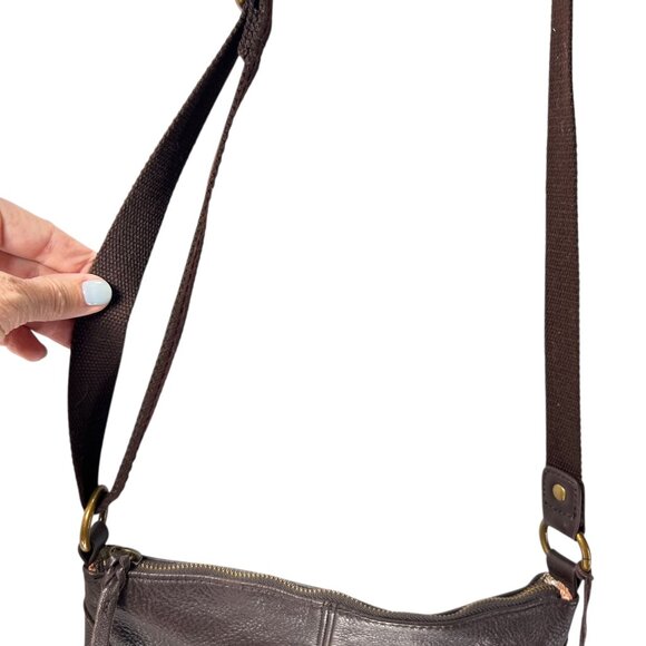 The Sak Striped Patchwork Leather Crossbody Bag Adjustable Strap Red Pink Teal - Picture 6 of 16